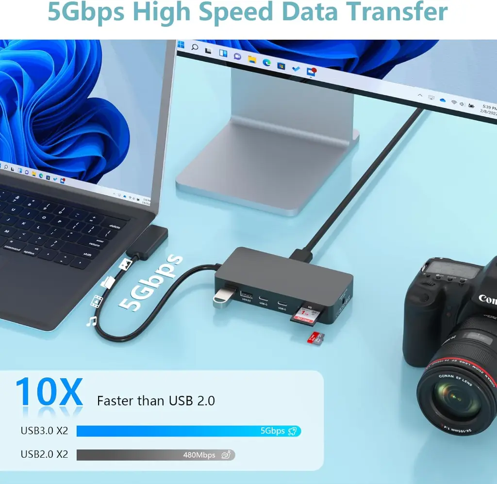 Adaptateur Surface Pro Station d'accueil Surface alimentation HDMI 4K + VGA3.webp