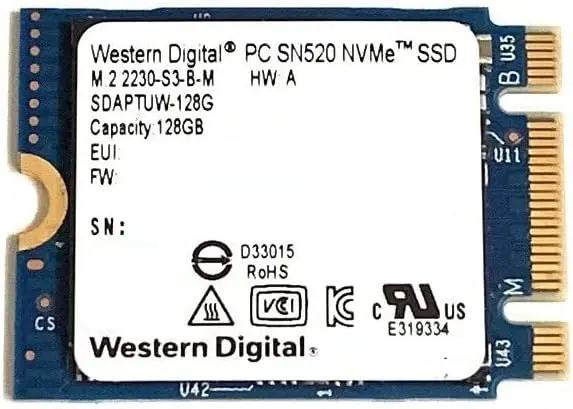 Disque Dur SSD M,2 Interne 128 GB WESTERN DIGITAL Portable